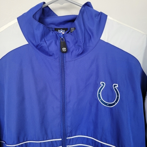 Reebok NFL Team Apparel Men's XXL Blue Jacket Indianapolis Colts Horseshoe Zip - Picture 2 of 7